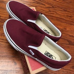 Vans Slip Ons Classic Maroon Size 10